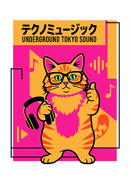 Underground Tokyo Sound Techno Cat