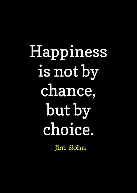 Jim Rohn Happiness Quote Poster