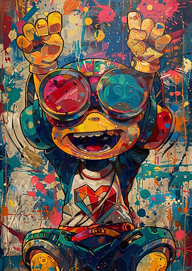 Colorful Abstract Street Art Character