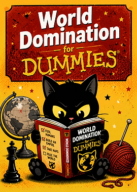 World Domination for Dummies Cat Poster