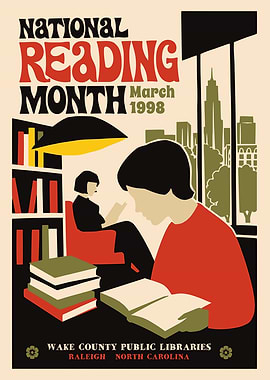 1998 National Reading Month Library Poster