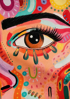 Vibrant Abstract Eye Painting