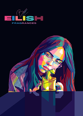 Billie Eilish Pop Art Fragrance Poster