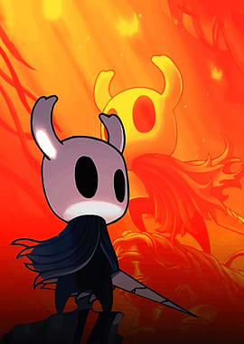 Hollow Knight Against Fiery Background
