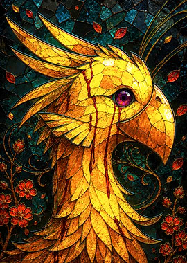 Stained Glass Chocobo Portrait