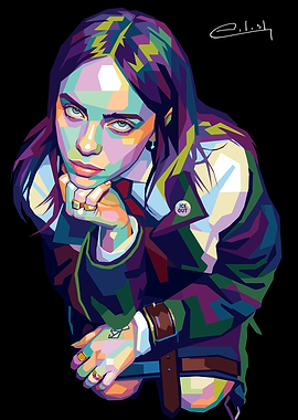 Billie Eilish WPAP Pop Art Portrait