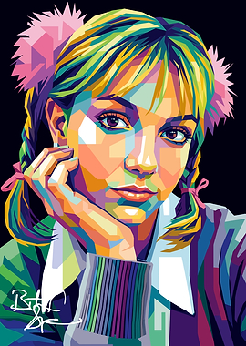 Britney Spears WPAP Pop Art Portrait