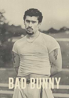 Vintage Style Bad Bunny Portrait