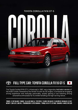 Toyota Corolla FX16 GT-S Poster