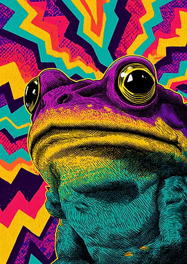 Psychedelic Colorful Toad Art