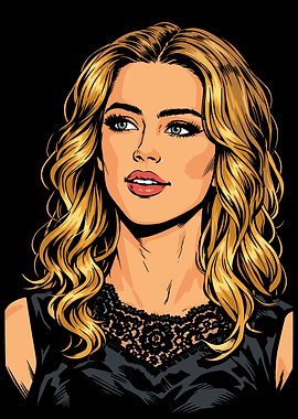 Amber Heard Comic Art Portrait