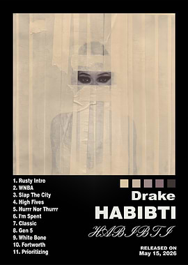 Drake HABIBTI Album Cover Poster