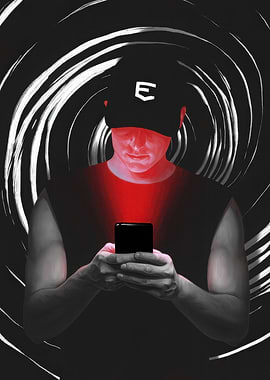 Eminem Inspired Digital Art with Glowing Phone