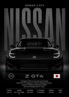 Nissan Z GT4, Car Poster