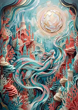 Layered Paper Art Mermaid Kingdom