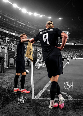 Erling Haaland vs. Martin Odegaard Soccer Poster