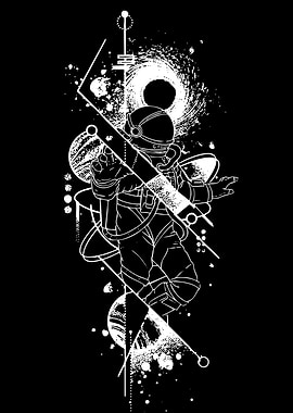 Geometric Astronaut Space Illustration