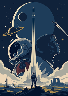 Astronaut Space Exploration Poster
