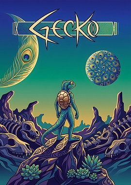 Gecko Surreal Fantasy Landscape Art