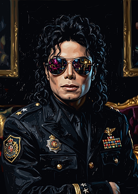 Michael Jackson in Military Uniform Portrait