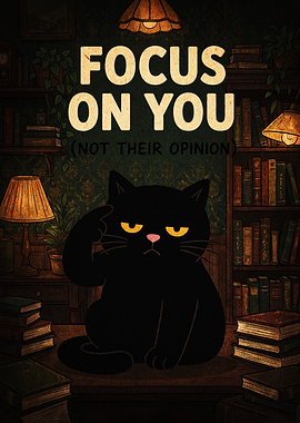 Focus On You Inspirational Cat Poster