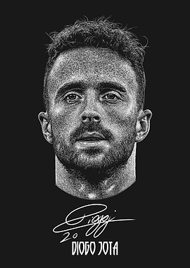 Diogo Jota Scribble Art Style