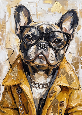 Stylish French Bulldog in Yellow Coat