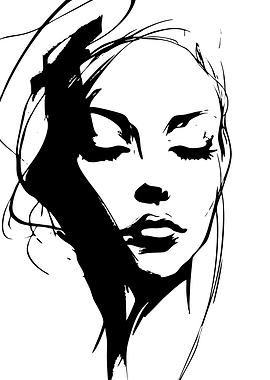 Minimalist Black and White Portrait
