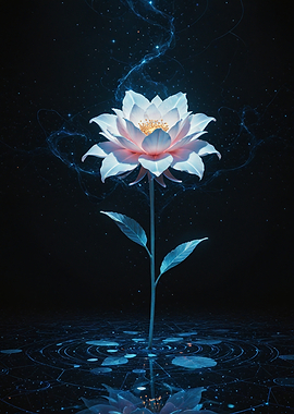 Glowing Ethereal Lotus Flower