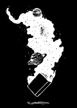 Cosmic Book Imagination Illustration