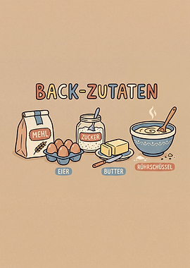 Baking Ingredients Illustration
