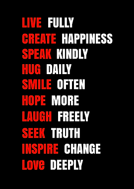 Inspirational Life Quotes Text Art