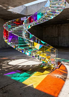Iridescent Rainbow Spiral Staircase