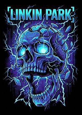 Linkin Park Cyber Skull Graphic