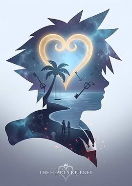 Kingdom Hearts Sora Silhouette Poster