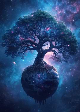 Cosmic World Tree in Space