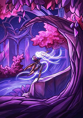 Ethereal Robot in Crystal Forest