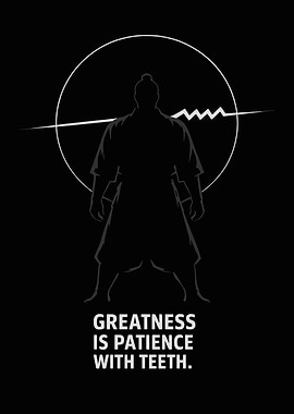 Samurai Silhouette Inspirational Quote Poster