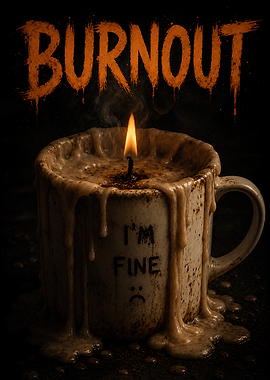 Burnout Candle Coffee Mug Concept