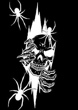 Skull and Spiders Gothic Graphic