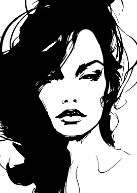 Black and White Fashion Illustration