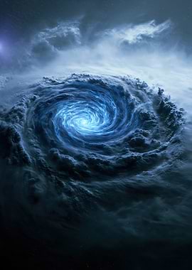 Cosmic Blue Spiral Nebula