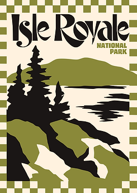 Isle Royale National Park Vintage Poster