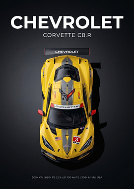 Chevrolet Corvette C8.R Racing Poster