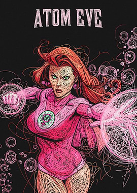 Atom Eve Scribble Art Poster