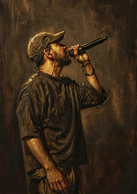 Oil Painting of a Male Singer