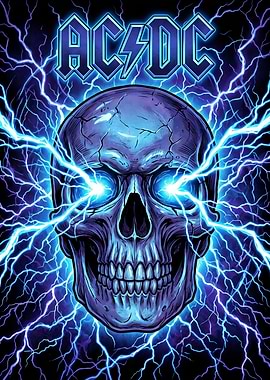 AC/DC Electric Skull Poster
