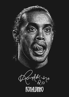 Ronaldinho Scribble Art Style