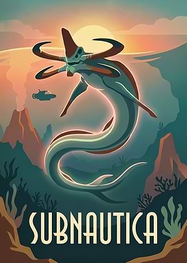 Subnautica Reaper Leviathan Poster