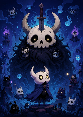 Hollow Knight Inspired Dark Fantasy Illustration